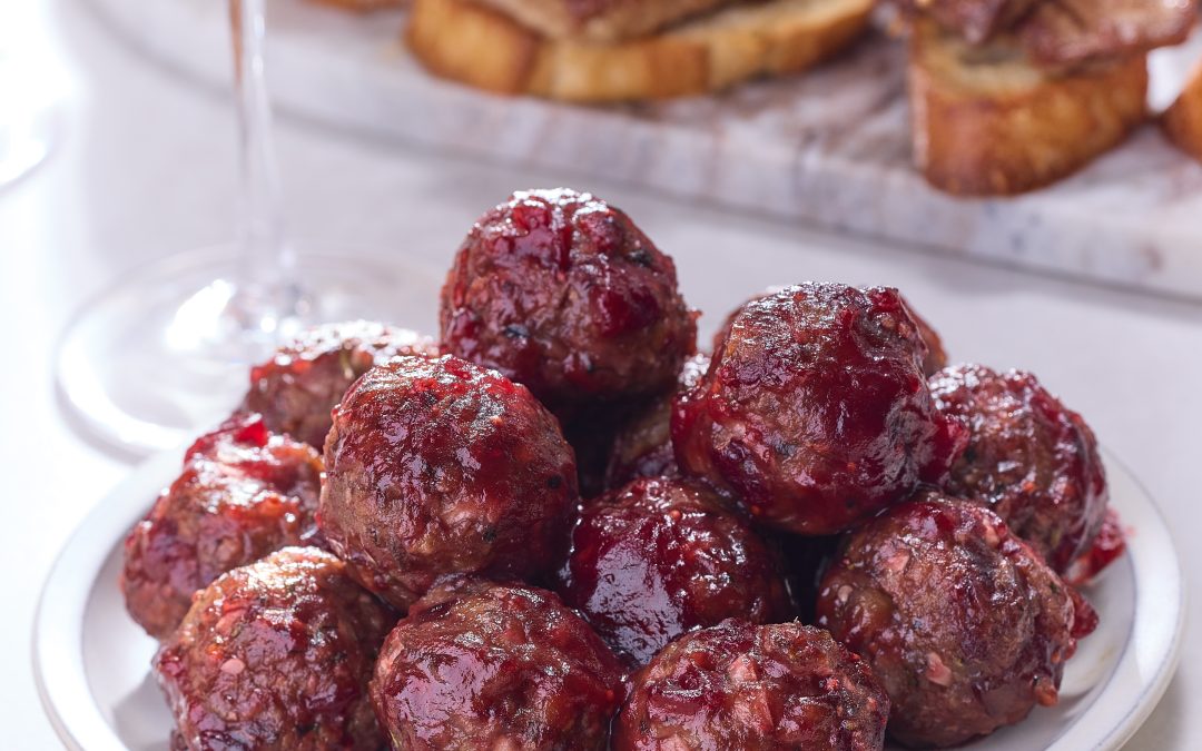 Cranberry Glazed Veal Meatballs