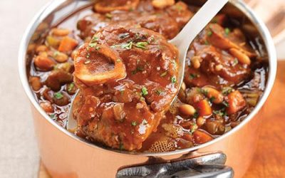 Braised Ontario Veal Shanks with White Beans