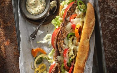 Cajun Veal Scaloppini Po’boy Sandwich with Voodoo Peppers