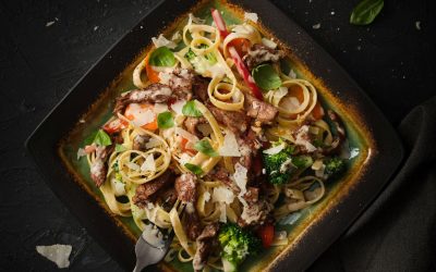 Fettuccine Primavera with Veal