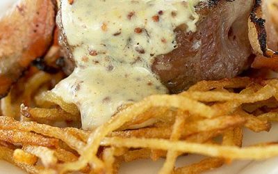 Grilled Ontario Veal Tenderloin Wrapped with Wild Boar Bacon