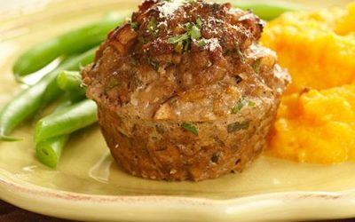 Ground Veal Mushroom Herb Loaves