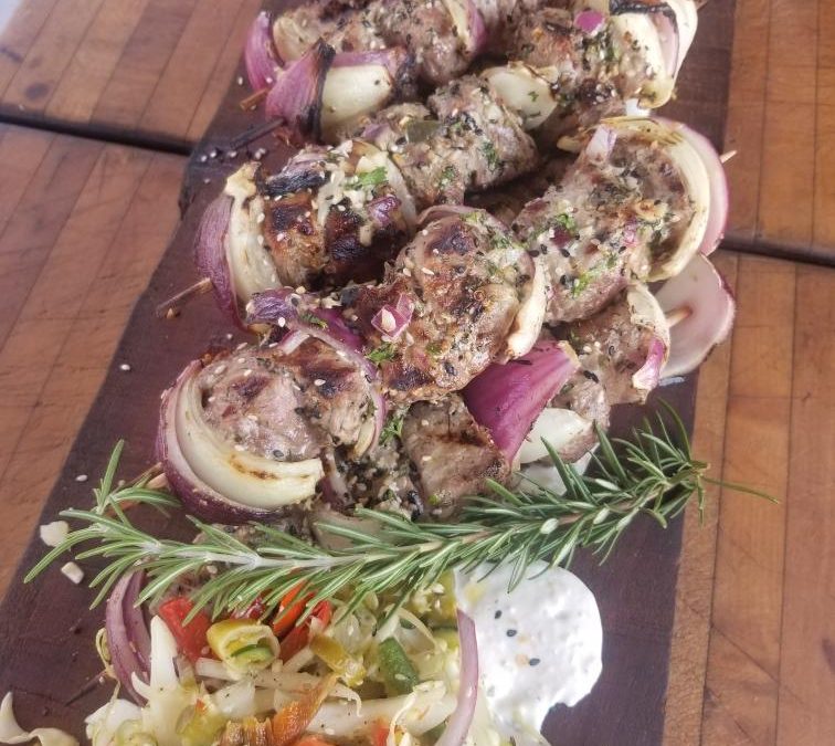 Everything Bagel Veal Kebabs by Chef Ted Reader
