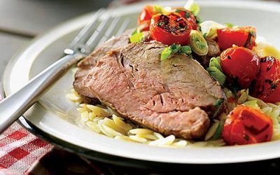 Veal Tenderloin with Grilled Tomatoes
