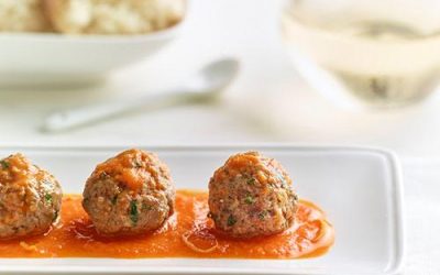 Veal Meatballs with Red Pepper & Tomato Sauce