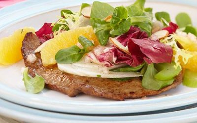 Veal Scaloppini with Fennel, Radicchio and Citrus Salad